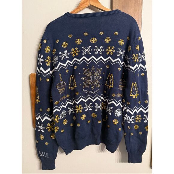 Harry Potter Navy Blue NYC Exclusive Yule Ball Pullover Sweater Size Medium - Picture 2 of 5